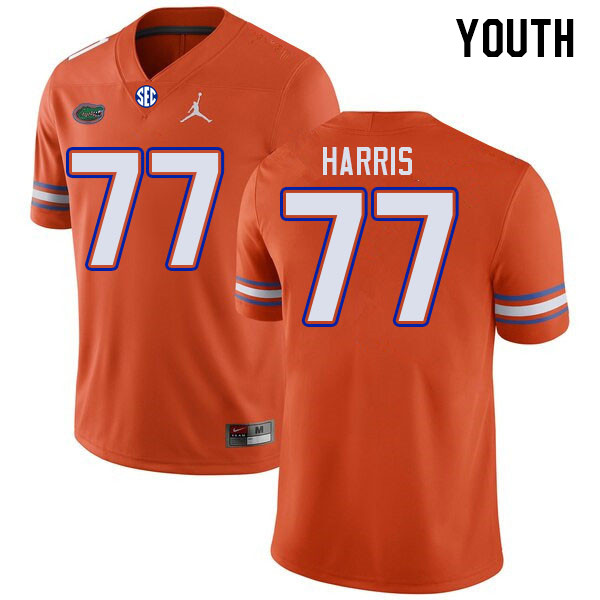 Youth #77 Knijeah Harris Florida Gators College Football Jerseys Stitched-Orange - Click Image to Close